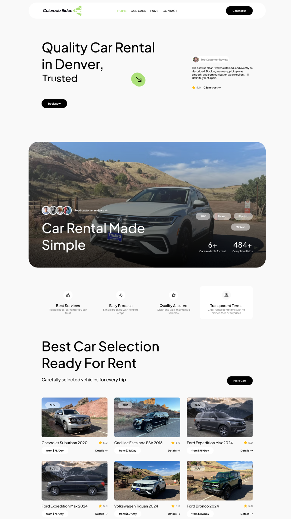 Главная страница Colorado Rides